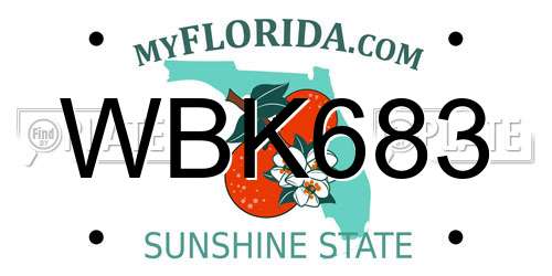 WBK683 Florida License Plate