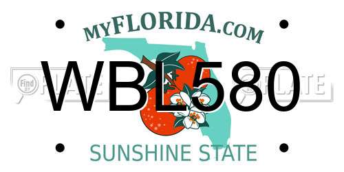 WBL580 Florida License Plate