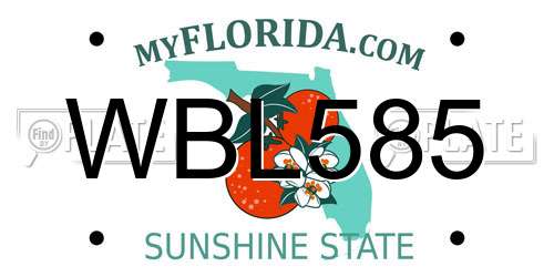 WBL585 Florida License Plate