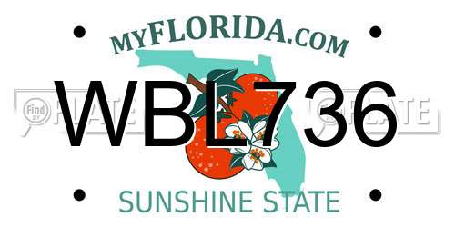 WBL736 Florida License Plate