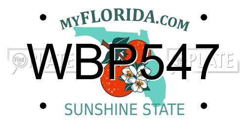 WBP547 Florida License Plate