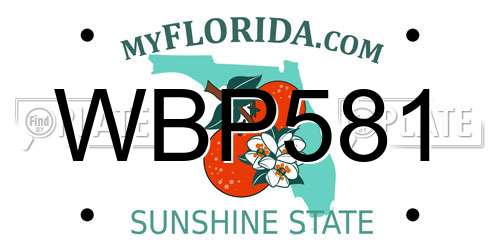 WBP581 Florida License Plate