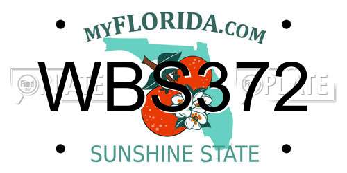 WBS372 Florida License Plate