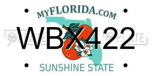 WBX422 Florida License Plate