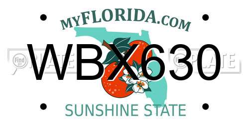 WBX630 Florida License Plate