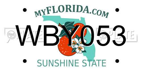 WBY053 Florida License Plate