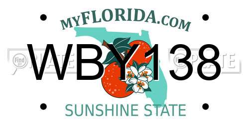 WBY138 Florida License Plate