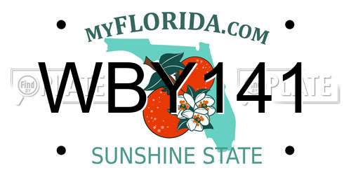 WBY141 Florida License Plate