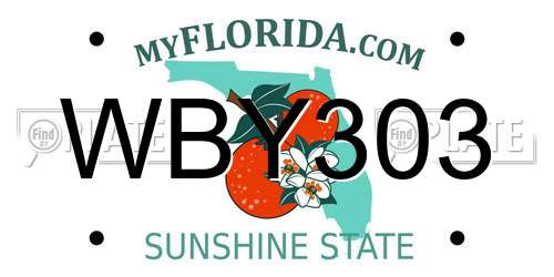 WBY303 Florida License Plate