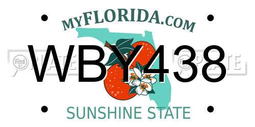 WBY438 Florida License Plate