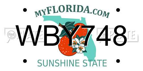 WBY748 Florida License Plate