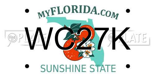 WC27K Florida License Plate