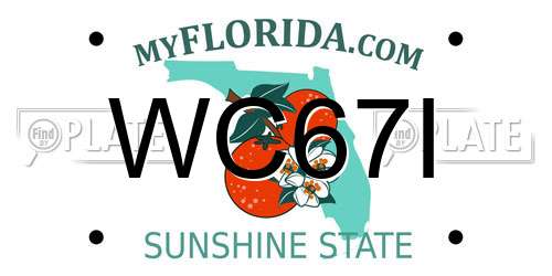 WC67I Florida License Plate