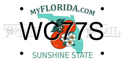 WC77S Florida License Plate