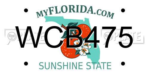 WCB475 Florida License Plate