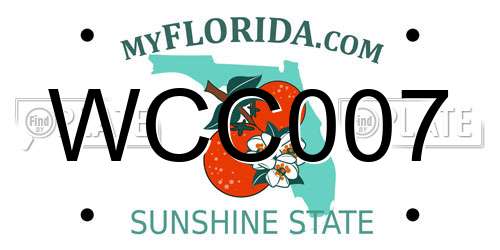WCC007 Florida License Plate