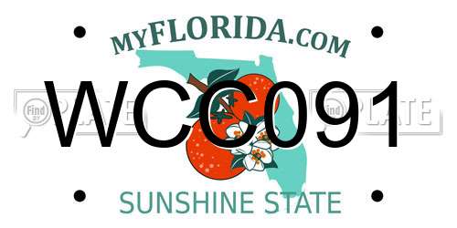 WCC091 Florida License Plate