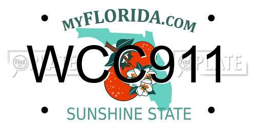WCC911 Florida License Plate