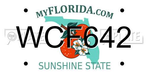 WCF642 Florida License Plate
