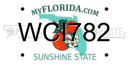 WCI782 Florida License Plate