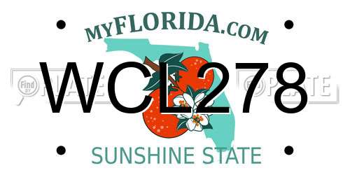 WCL278 Florida License Plate