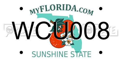 WCU008 Florida License Plate