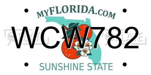 WCW782 Florida License Plate