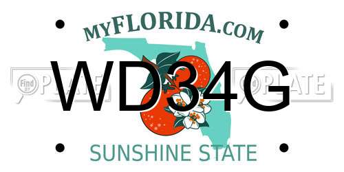 WD34G Florida License Plate