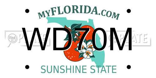 WD70M Florida License Plate