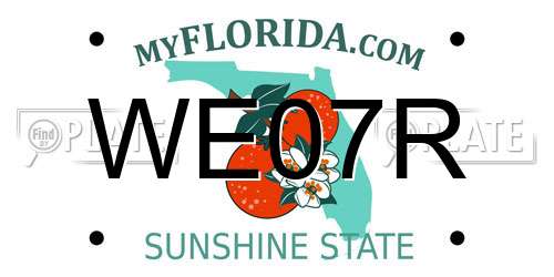 WE07R Florida License Plate