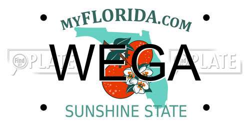 WEGA Florida License Plate