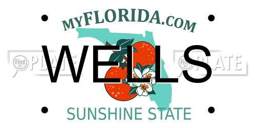 WELLS Florida License Plate