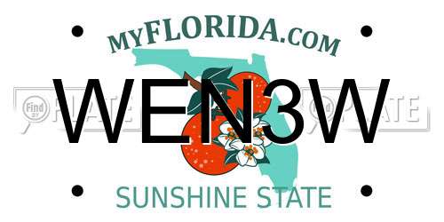 WEN3W Florida License Plate