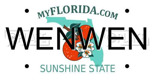 WENWEN Florida License Plate
