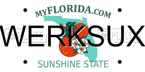 WERKSUX Florida License Plate