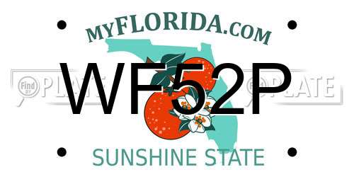 WF52P Florida License Plate