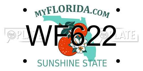 WF622 Florida License Plate