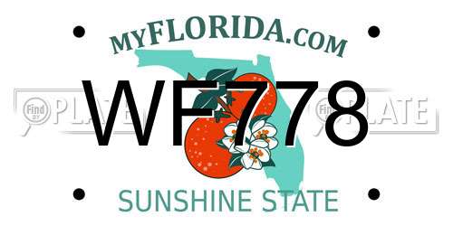 WF778 Florida License Plate