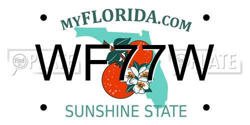 WF77W Florida License Plate