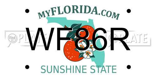 WF86R Florida License Plate