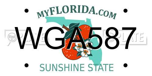 WGA587 Florida License Plate