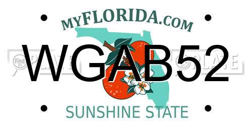 WGAB52 Florida License Plate