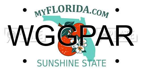 WGGPAR Florida License Plate