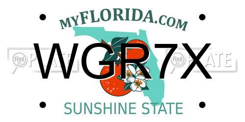 WGR7X Florida License Plate