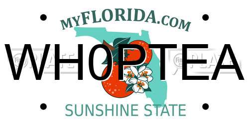 WH0PTEA Florida License Plate