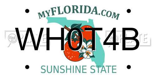 WH0T4B Florida License Plate