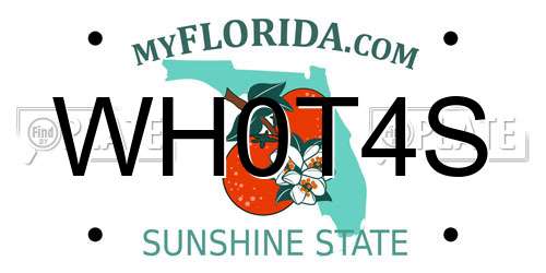 WH0T4S Florida License Plate