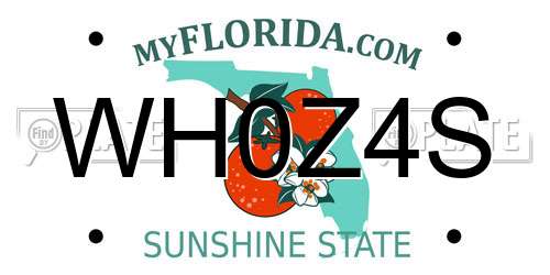 WH0Z4S Florida License Plate