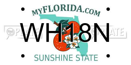 WH18N Florida License Plate