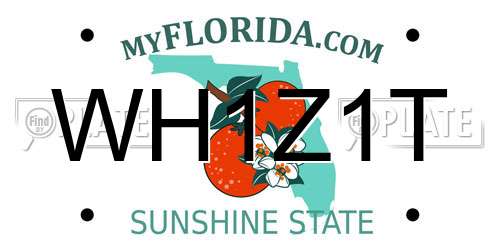 WH1Z1T Florida License Plate
